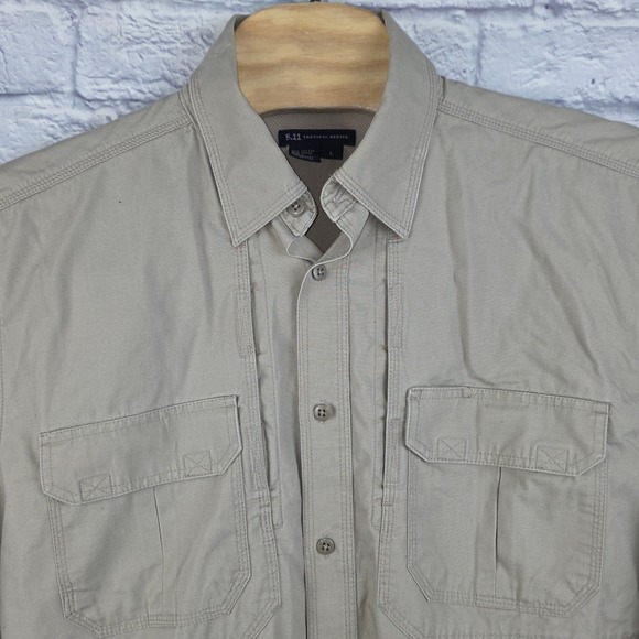 5.11 Tactical Series Other - 5.11 Tactical Series‎ Mens Khaki Long Sleeve Button Down Shirt Vented Size Large